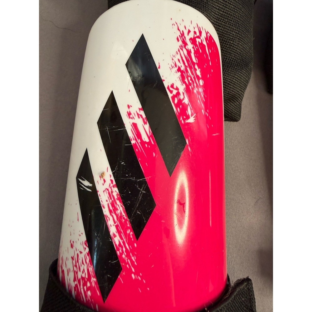 Adidas Shin Guards Girls Size Medium Soccer Pink Black White 6-9 Yr - Picture 4 of 6